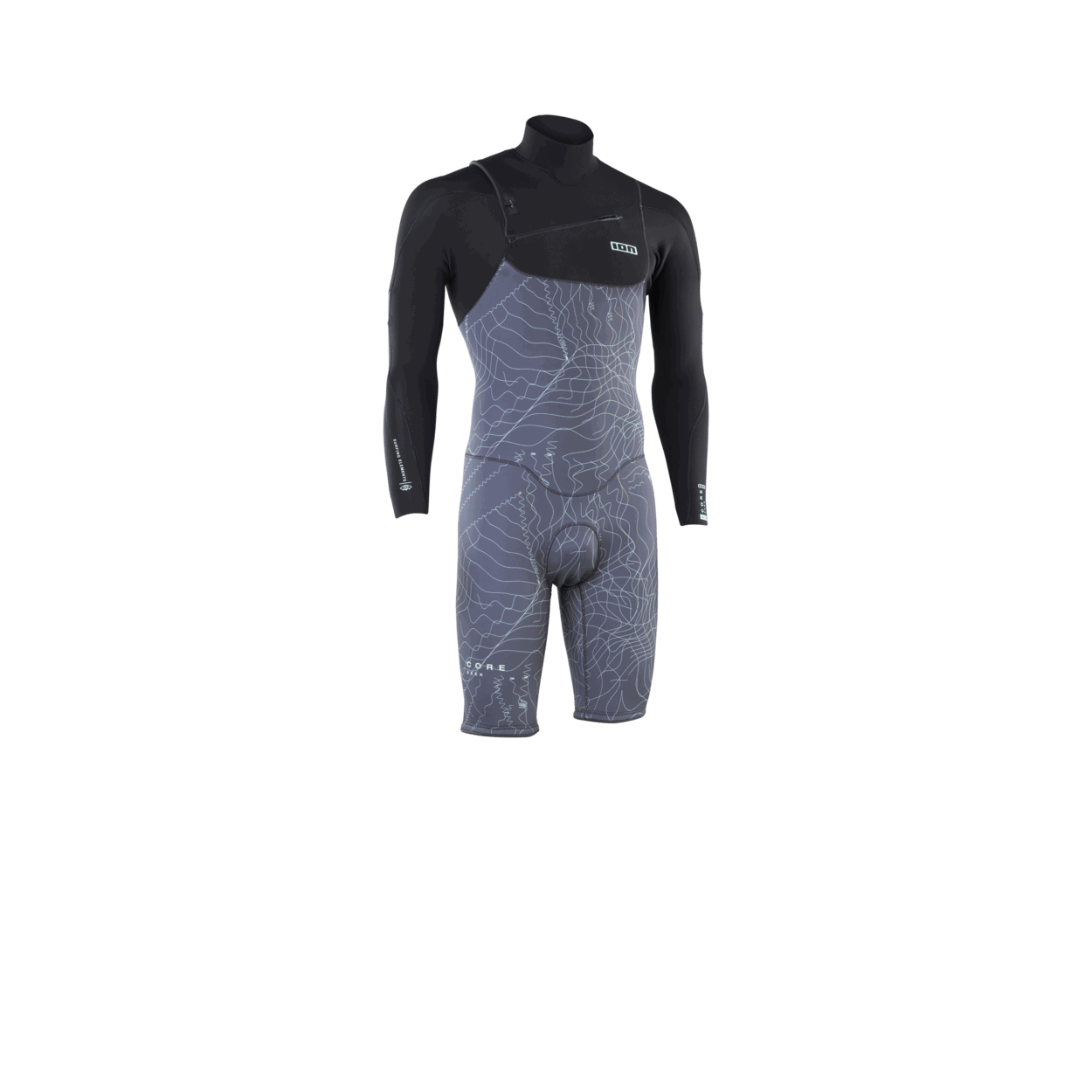 ION Men Wetsuit Seek Core 3/2 Shorty Longsleeve Front Zip 2024